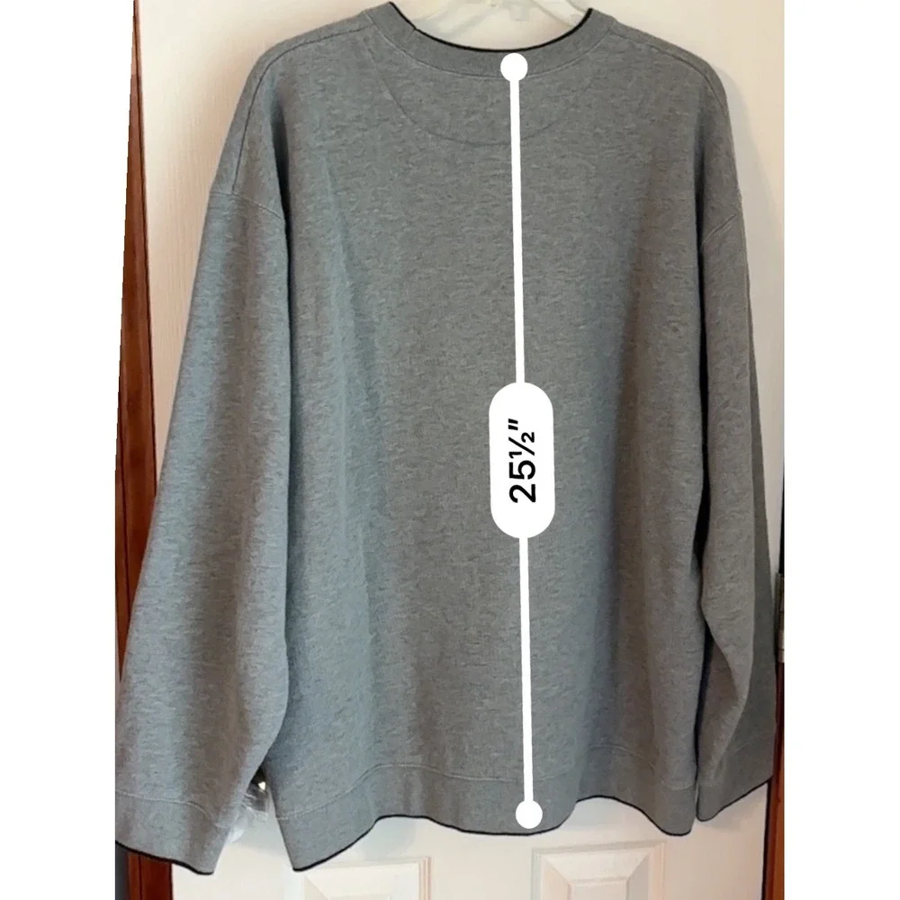 Croft &‎ Barrow Mens Gray USA Eagle Graphic Crew Neck Sweatshirt - Large